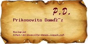 Prikosovits Damáz névjegykártya